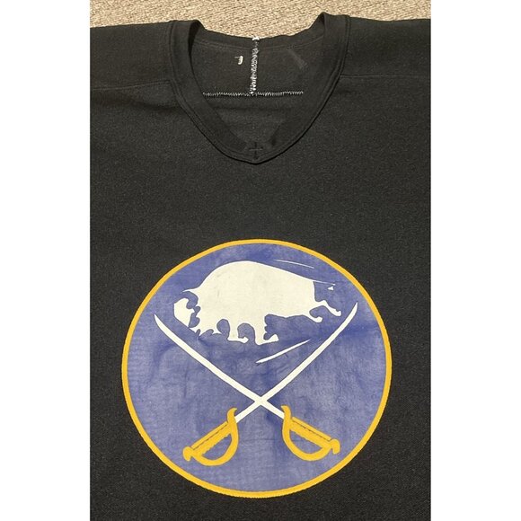Vintage 80s 90s 2XL XXL CCM MASKA Buffalo Sabres Game Worn NHL Practice Jersey - Picture 4 of 9